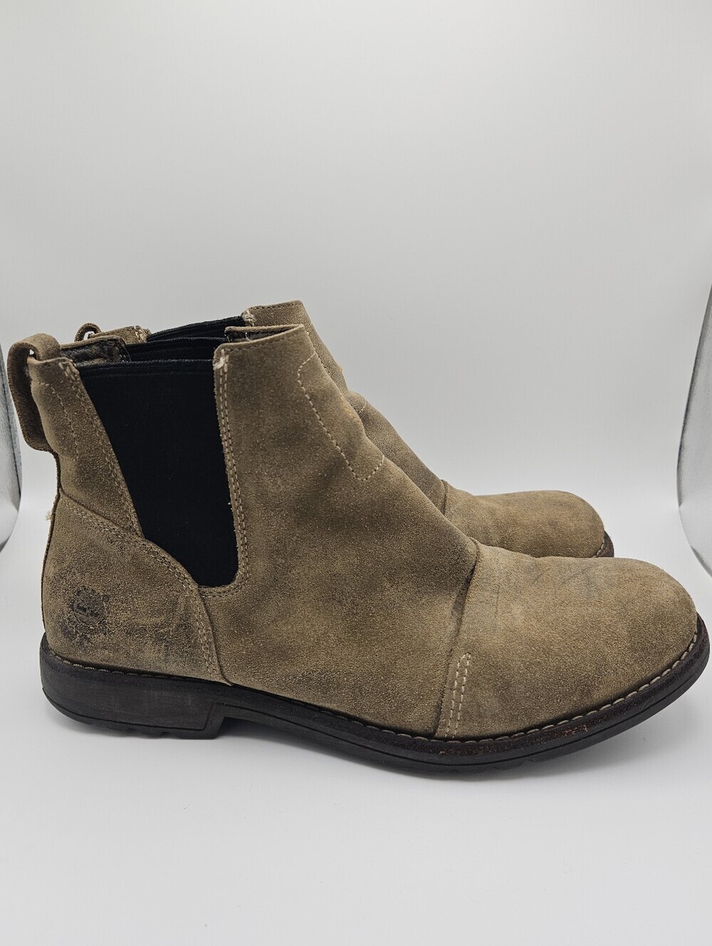 Timberland pull-on chelsea boots taupe tan suede size 10.5